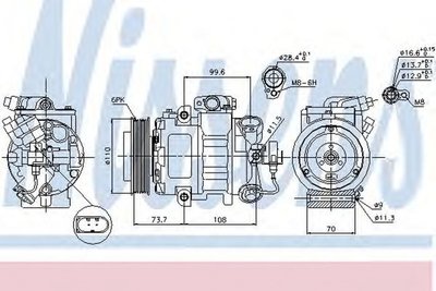 Compresor clima VW GOLF VI Variant AJ5 NISSENS 890