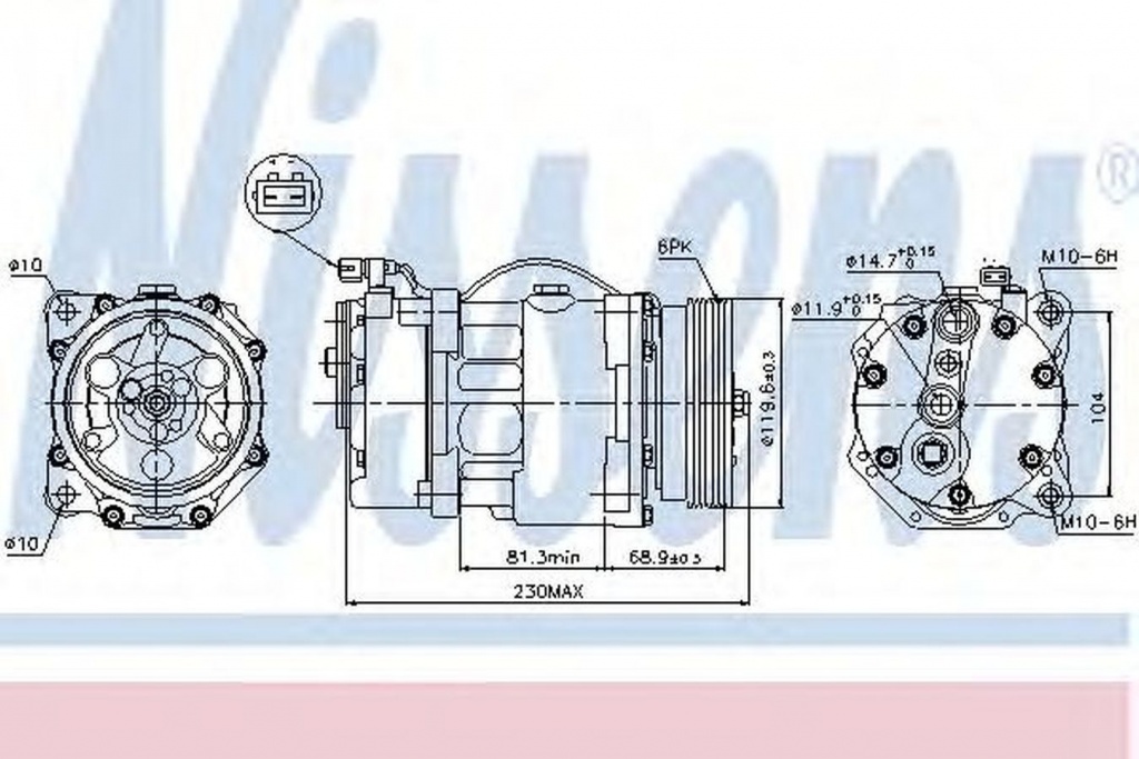 Compresor clima VW VENTO 1H2 NISSENS 89040