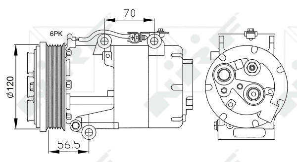 Compresor, climatizare (32250 NRF) FORD,VOLVO C-MAX|C30|C70|FOCUS|FOCUS C-MAX|KUGA|S40|V50