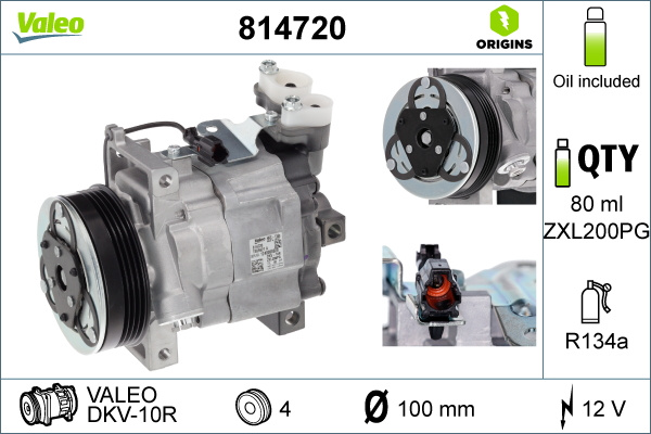 Compresor, climatizare (814720 VALEO) SUBARU