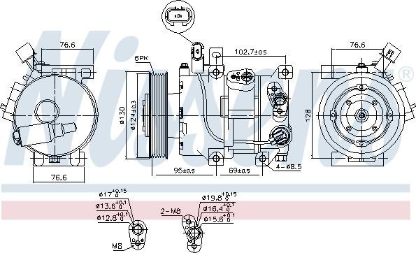 Compresor. climatizare Aer-conditioning compresor fits. HYUNDAI I40 I I40 I CW 1.6 07.11-05.19 HYUNDAI i40 CW (VF), Turism, 07.2011 - Nissens 890425
