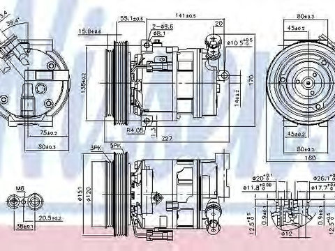 Compresor, climatizare ALFA ROMEO BRERA (939) (2006 - 2010) NISSENS 89396 piesa NOUA