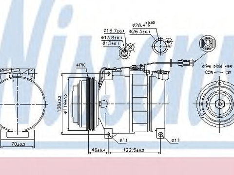 Compresor, climatizare AUDI A4 (8D2, B5) (1994 - 2001) NISSENS 89045 piesa NOUA