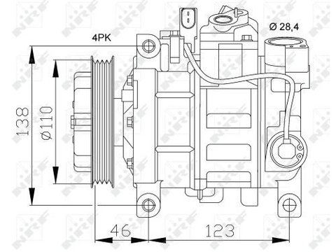 Compresor climatizare Audi A4 (8e2, B6), A4 (8ec, B7), A6 (4b2, C5), Allroad (4bh, C5) Nrf 32105