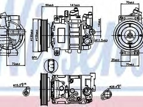Compresor, climatizare AUDI A6 (4F2, C6) (2004 - 2011) NISSENS 89111