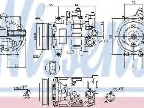 Compresor, climatizare AUDI A6 Avant (4F5, C6) (2005 - 2011) NISSENS 89052
