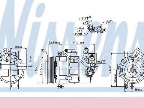 Compresor, climatizare BMW Seria 1 Cupe (E82) (2007 - 2013) NISSENS 89086 piesa NOUA