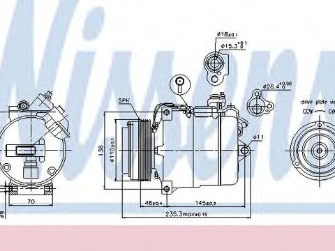 Compresor, climatizare BMW Seria 3 Cupe (E46) (1999 - 2006) NISSENS 89034 piesa NOUA