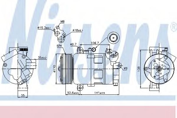 Compresor, climatizare BMW Seria 3 Cupe (E46) (1999 - 2006) NISSENS 89307 piesa NOUA