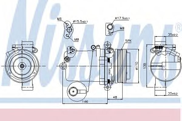 Compresor, climatizare BMW Seria 3 (E46) (1998 - 2005) NISSENS 89133 piesa NOUA