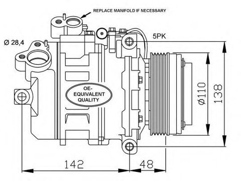 Compresor, climatizare BMW Seria 5 (E39) (1995 - 2003) NRF 32123 piesa NOUA