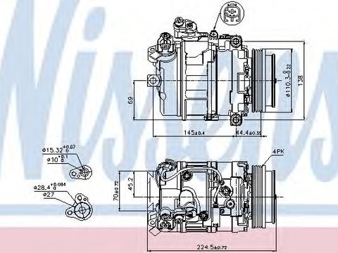 Compresor, climatizare BMW Seria 6 Cabriolet (E64) (2004 - 2010) NISSENS 89199 piesa NOUA