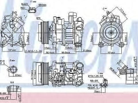 Compresor, climatizare BMW Seria 6 Cupe (F13) (2010 - 2016) NISSENS 890218 piesa NOUA