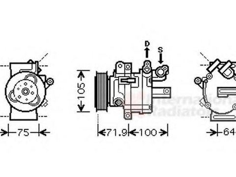 Compresor, climatizare Citroen C1 (PM_, PN_), PEUGEOT 107, TOYOTA AYGO (WNB1_, KGB1_) - VAN WEZEL 4000K317