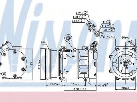 Compresor, climatizare DACIA LOGAN MCV (KS) (2007 - 2016) NISSENS 89148 piesa NOUA