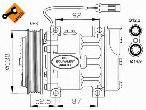 Compresor, climatizare FIAT BRAVA (182) (1995 - 2003) NRF 32113 piesa NOUA