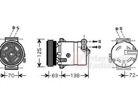 Compresor, climatizare FIAT BRAVA (182), FIAT BRAVO I (182), FIAT MAREA (185) - VAN WEZEL 1700K334