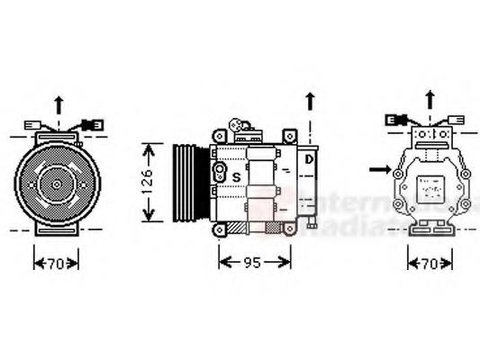 Compresor, climatizare FIAT BRAVO I (182), FIAT MAREA (185), FIAT MAREA Weekend (185) - VAN WEZEL 1700K063