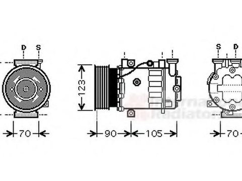 Compresor, climatizare FIAT MAREA (185), FIAT MAREA Weekend (185), LANCIA LYBRA (839AX) - VAN WEZEL 1700K361