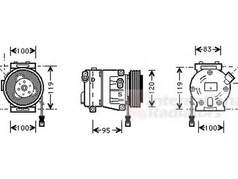 Compresor, climatizare FIAT TIPO (160), FIAT BRAVA (182), FIAT BRAVO I (182) - VAN WEZEL 1700K050