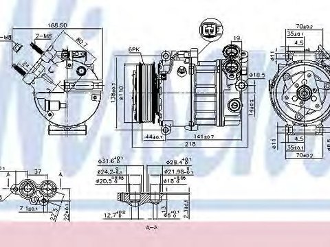 Compresor, climatizare FORD C-MAX II (DXA) (2010 - 2016) NISSENS 890125 piesa NOUA