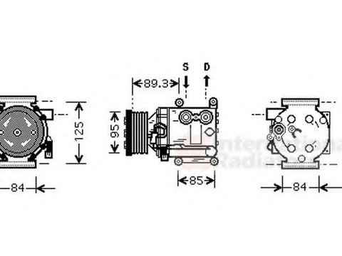 Compresor, climatizare FORD FIESTA Mk III (GFJ), FORD FIESTA Mk IV (JA_, JB_), FORD COURIER caroserie (J5_, J3_) - VAN WEZEL 1800K402