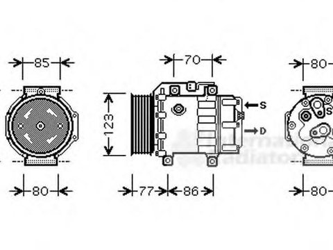 Compresor, climatizare FORD FOCUS C-MAX, VOLVO S40 II limuzina (MS), VOLVO V50 combi (MW) - VAN WEZEL 1800K378