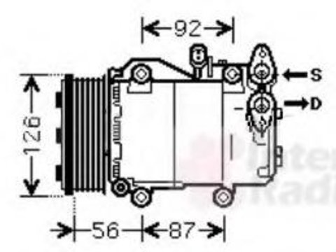 Compresor, climatizare FORD FOCUS C-MAX, VOLVO S40 II limuzina (MS), VOLVO V50 combi (MW) - VAN WEZEL 1800K393