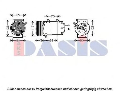 Compresor, climatizare FORD GALAXY (WA6), FORD S-MAX (WA6), FORD MONDEO IV limuzina (BA7) - AKS DASIS 851690N