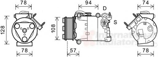 Compresor, climatizare FORD GALAXY (WA6), FORD S-MAX (WA6), FORD MONDEO IV limuzina (BA7) - VAN WEZEL 1800K482