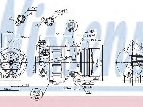 Compresor, climatizare FORD MONDEO IV (BA7) (2007 - 2016) NISSENS 89350 piesa NOUA
