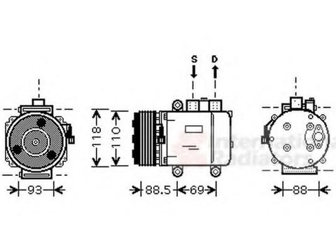Compresor, climatizare FORD MONDEO Mk III limuzina (B4Y), FORD MONDEO Mk III (B5Y), FORD MONDEO Mk III combi (BWY) - VAN WEZEL 1800K420