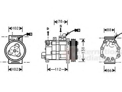 Compresor, climatizare HONDA CIVIC Mk IV limuzina (EG, EH), HONDA CIVIC Mk IV hatchback (EG) - VAN WEZEL 2500K008