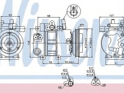 Compresor, climatizare HYUNDAI i30 CW (FD) (2007 - 2012) NISSENS 89273 piesa NOUA