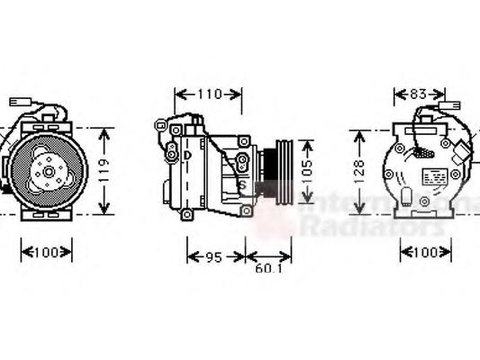 Compresor, climatizare IVECO DAILY III caroserie inchisa/combi, IVECO DAILY III platou / sasiu - VAN WEZEL 2800K064