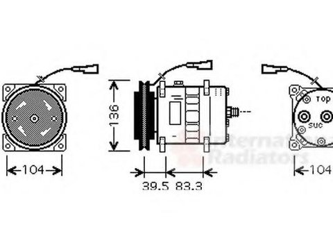 Compresor, climatizare IVECO EuroCargo, IVECO EuroStar, IVECO EuroTrakker - VAN WEZEL 2800K093