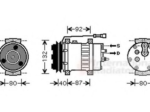 Compresor, climatizare JAGUAR Vanden Plas (X300), JAGUAR XJS cupe, JAGUAR XJSC Convertible - VAN WEZEL 7700K044
