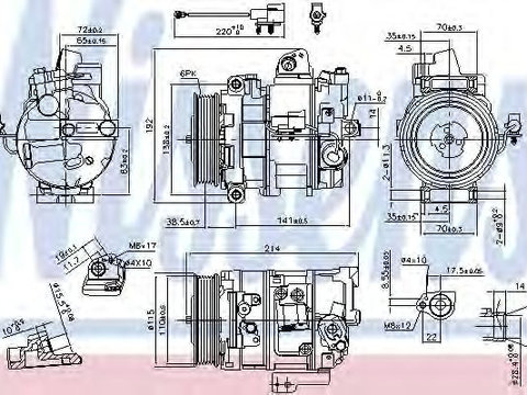 Compresor, climatizare JAGUAR XJ (N3, X350, X358) (2003 - 2009) NISSENS 890117 piesa NOUA