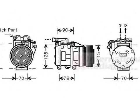 Compresor, climatizare JAGUAR XK 8 cupe (QEV), JAGUAR Vanden Plas (NAW, NBW) - VAN WEZEL 7700K030