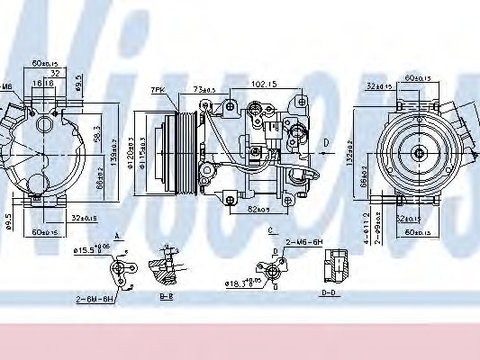 Compresor, climatizare LEXUS GS (GRS19, UZS19, URS19, GWS19) (2005 - 2011) NISSENS 890141 piesa NOUA