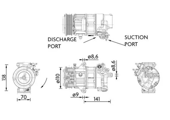 Compresor climatizare MAHLE FORD FIESTA 