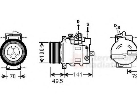 Compresor, climatizare MERCEDES-BENZ C-CLASS limuzina (W203), MERCEDES-BENZ C-CLASS T-Model (S203), MERCEDES-BENZ E-CLASS limuzina (W211) - VAN WEZEL