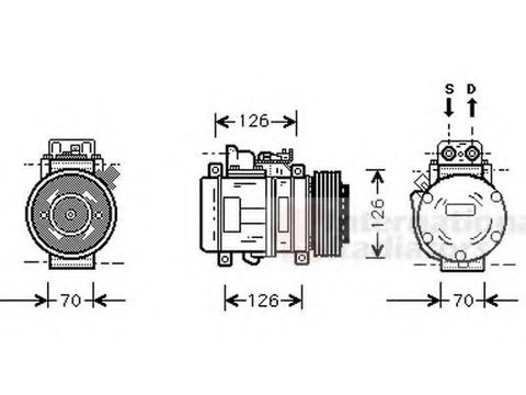 Compresor, climatizare MERCEDES-BENZ CL-CLASS cupe (C140), MERCEDES-BENZ S-CLASS limuzina (W140) - VAN WEZEL 3000K084