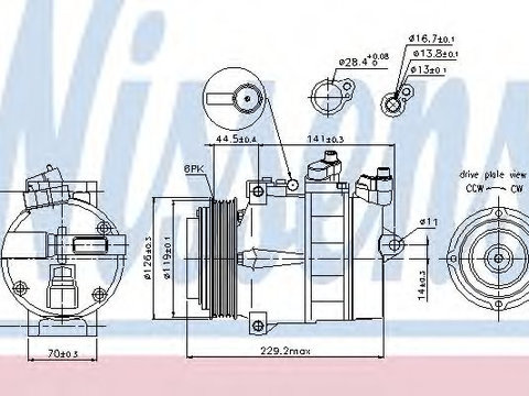 Compresor, climatizare MERCEDES-BENZ CLK (C208) (1997 - 2002) NISSENS 89022
