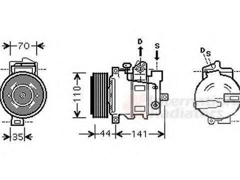 Compresor, climatizare MERCEDES-BENZ SLK (R171) - VAN WEZEL 3000K401