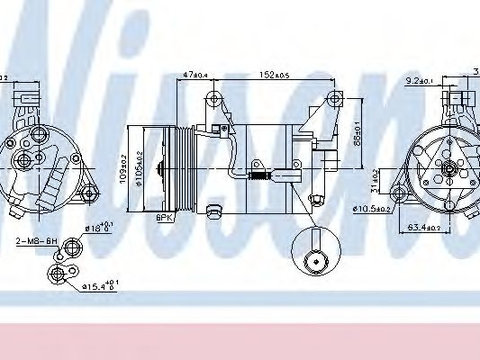 Compresor, climatizare MINI MINI (R50, R53) (2001 - 2006) NISSENS 89340 piesa NOUA