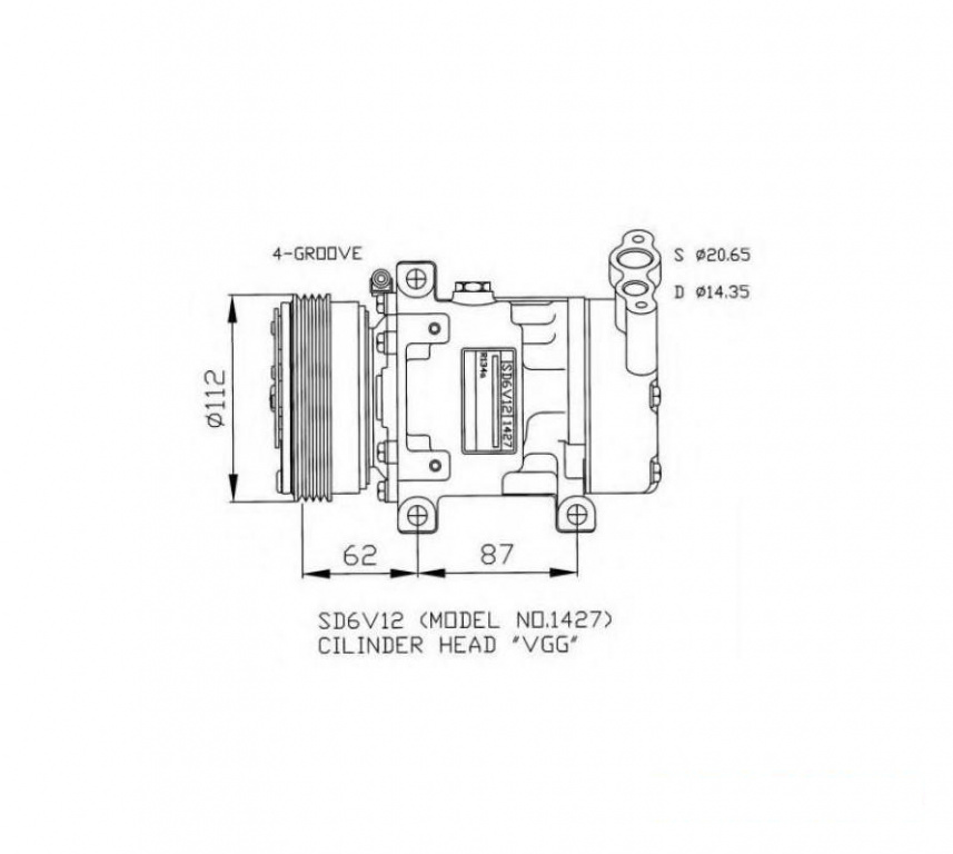 Compresor, climatizare Nissan KUBISTAR (X76) 2003-2009, Nissan KUBISTAR caroserie (X80) 2003-2016, Renault CLIO II caroserie (SB0/1/2) 1998-2016