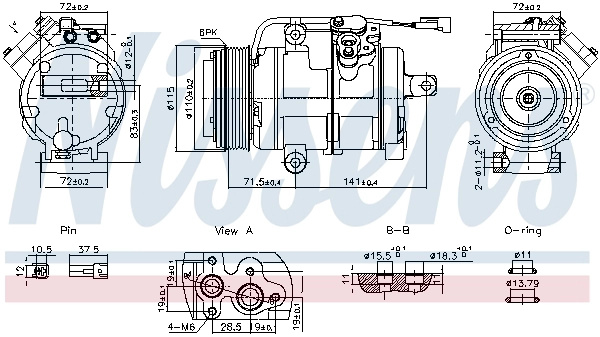 Compresor, climatizare NISSENS 891060 model FORD USA EDGE (U387) 2010 2011 2012 2013