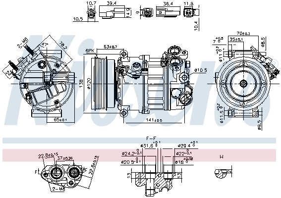 Compresor climatizare Nissens VOLVO S60 II (134) 2
