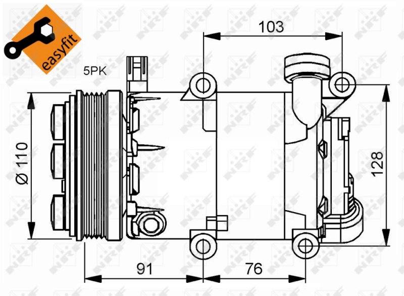 Compresor, climatizare NRF 32415 pentru 